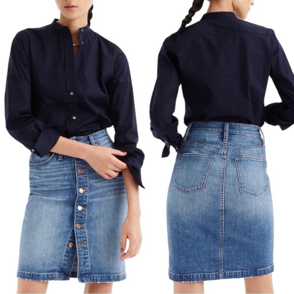 J Crew Button-front denim skirt - Picture 5 of 10